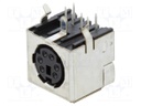 Mini DIN, 6 pos, R/A, Shield