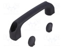 Handle; Mat: polyamide; black; H: 34mm; L: 120mm; black; W: 18mm; 530N