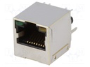 Socket; RJ45; PIN: 8; shielded,with LED; Layout: 8p8c; THT; straight