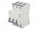 Circuit Breaker, MCB, 5SY4, 3P, 10 kA, 400 V, 25 A