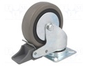 Transport wheel; Ø: 80mm; W: 24mm; H: 104mm; torsional with lock