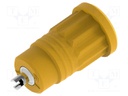 Connector: 4mm banana; socket; 25A; yellow; nickel plated; 28.2mm