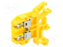 Splice terminal: rail; 0.5÷4mm2; ways: 1; terminals: 2; yellow; 690V