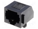 Socket; RJ45; PIN: 8; Cat: 3; low profile; Layout: 8p8c; THT; on PCBs