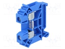 Splice terminal: rail; 0.5÷10mm2; ways: 1; terminals: 2; blue; TS35
