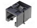 Socket; RJ12; PIN: 6; Cat: 3; low profile; gold-plated; Layout: 6p6c