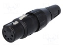 Plug; XLR; female; PIN: 5; straight; for cable; soldering; 50V; 7.5A