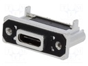 Socket; USB C; THT; straight; USB 3.1; IP67; gold-plated; 5A