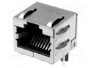Socket; RJ45; PIN: 8; Cat: 6a; shielded; Layout: 8p8c; THT; on PCBs