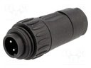 Connector: circular; plug; PIN: 4; male; screw terminal; IP65,IP67