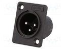 Socket; XLR; male; PIN: 3; for panel mounting,screw; soldering