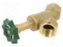 Slant valve; 16bar; brass CW617N; Thread: G 1" internal; 1501