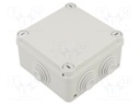 Enclosure: junction box; X: 120.5mm; Y: 120.5mm; Z: 58mm; wall mount