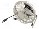 Fan: DC; 3W; 5V; Ø: 100mm; Len: 1m; 150x140x80mm; Plug: straight; grey