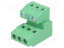 PCB terminal block; angled 90°; 3.81mm; ways: 6; on PCBs; terminal