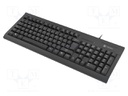 Keyboard; black; USB A; ES layout,wired; Len: 1.5m; No.of butt: 105