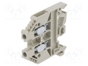 Splice terminal: rail; 4mm2; ways: 1; terminals: 2; grey; Width: 6mm