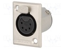 Socket; XLR; female; PIN: 5; straight; soldering; silver plated