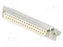 D-Sub; PIN: 37; socket; female; on PCBs,PCB snap; straight; THT