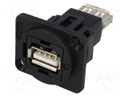 Coupler; USB A socket,both sides; FT; USB 2.0; plastic; 19x24mm