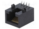 Socket; RJ45; PIN: 8; Cat: 5; Layout: 8p8c; THT; angled