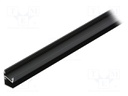 Profiles for LED modules; edge; black; L: 1m; aluminium; anodized