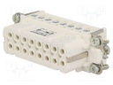 Connector: HDC; contact insert; female; C146; PIN: 16; 16+PE; 14A