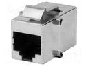 Socket; coupler; PIN: 8; shielded; gold-plated; Layout: 8p8c