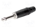 Plug; Jack 6,35mm; male; mono; straight; for cable; soldering