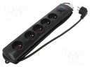 Plug socket strip: protective; Sockets: 5; 230VAC; 10A; black