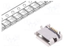 Socket; USB B micro; on PCBs; SMT,THT; PIN: 5; horizontal; USB 2.0