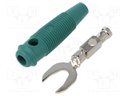 Connector: fork terminals; plug; 60VDC; green; Overall len: 59mm