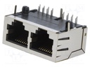 Socket; RJ45; PIN: 8; Cat: 5; Layout: 8p8c; THT; angled