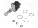 Switch: toggle; Pos: 3; SPDT; (ON)-OFF-(ON); 10A/125VAC; -65÷71°C