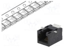 Socket; RJ12; PIN: 6; Cat: 5; Layout: 6p6c; SMT; horizontal
