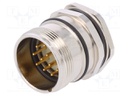Connector: M23; socket; PIN: 12; male; soldering; straight; 8A; IP67
