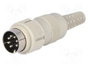 Plug; DIN; male; PIN: 7; Layout: 270°; straight; for cable; soldering