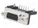 D-Sub; socket; female; on PCBs; THT; Locking: screws; 5A
