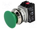 Switch: push-button; Stabl.pos: 1; NC + NO; 30mm; green; IP56; Pos: 2
