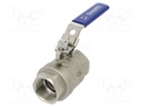 Ball valve; max.63bar; acid resistant steel AISI 316; PTFE