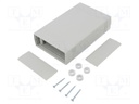 Enclosure: with panel; X: 92mm; Y: 147mm; Z: 36mm; ABS; grey