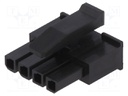 Plug; wire-wire; female; Micro MATE-N-LOK; 3mm; PIN: 4; for cable