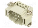 Connector: HDC; contact insert; male; CNE; PIN: 6; 6+PE; size 44.27