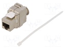 Socket; RJ45; PIN: 8; Cat: 6a; shielded,Keystone; Layout: 8p8c; IDC