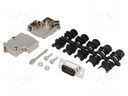 D-Sub; PIN: 9; plug; male; shielded; soldering; for cable; black