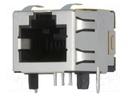 Socket; RJ45; PIN: 8; Cat: 5; shielded; Layout: 8p8c; THT; on PCBs