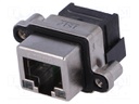 Socket; RJ45; with LED; UL94V-0; IP67; THT; for panel mounting