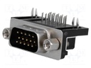 D-Sub HD; PIN: 15; socket; male; Locking: screws; angled 90°; THT