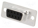 D-Sub; PIN: 9; plug; female; soldering; for cable; gold flash; 250V