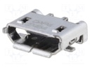 Socket; USB B micro; on PCBs; SMT; PIN: 5; horizontal